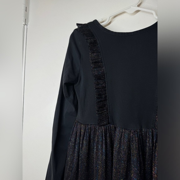 Hanna Andersson Black Multicolor Shimmer Iridescent Long Sleeve Dress Size US 5 - Picture 11 of 14
